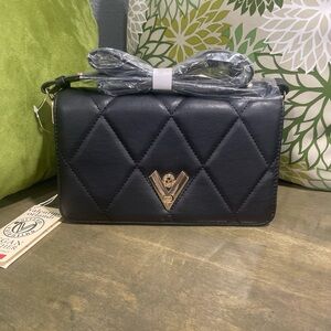 Valentino Orlandi Black Quilted Crossbody Bag